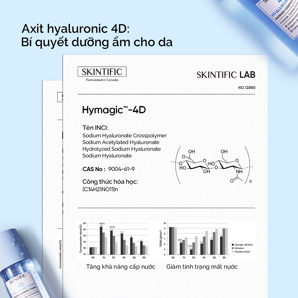 SKINTIFIC 4D Hyaluronic Acid Nước hoa hồng dưỡng ẩm 100ml / SKINTIFIC Kem chống nắng bảo vệ hàng rào da SPF50 PA ++++