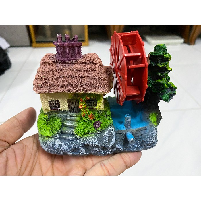CẢNH NÚI BÁNH QUAY TRANG TRÍ HỒ CÁ NON BỘ 10X6X10CM