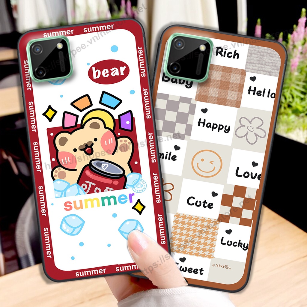 Ốp lưng Realme C11 / Realme C11 2021 / Realme C20 trái tim hình gấu cute cá tính, giá rẻ, cực bền