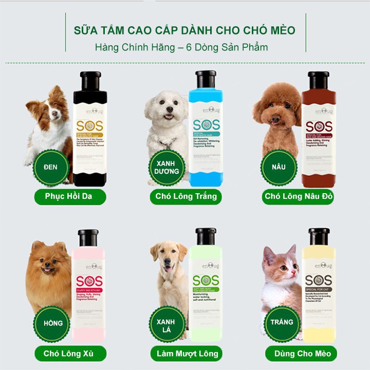 sữa tắm sos cho chó mèo 530ml😁freeship😁 đủ loại