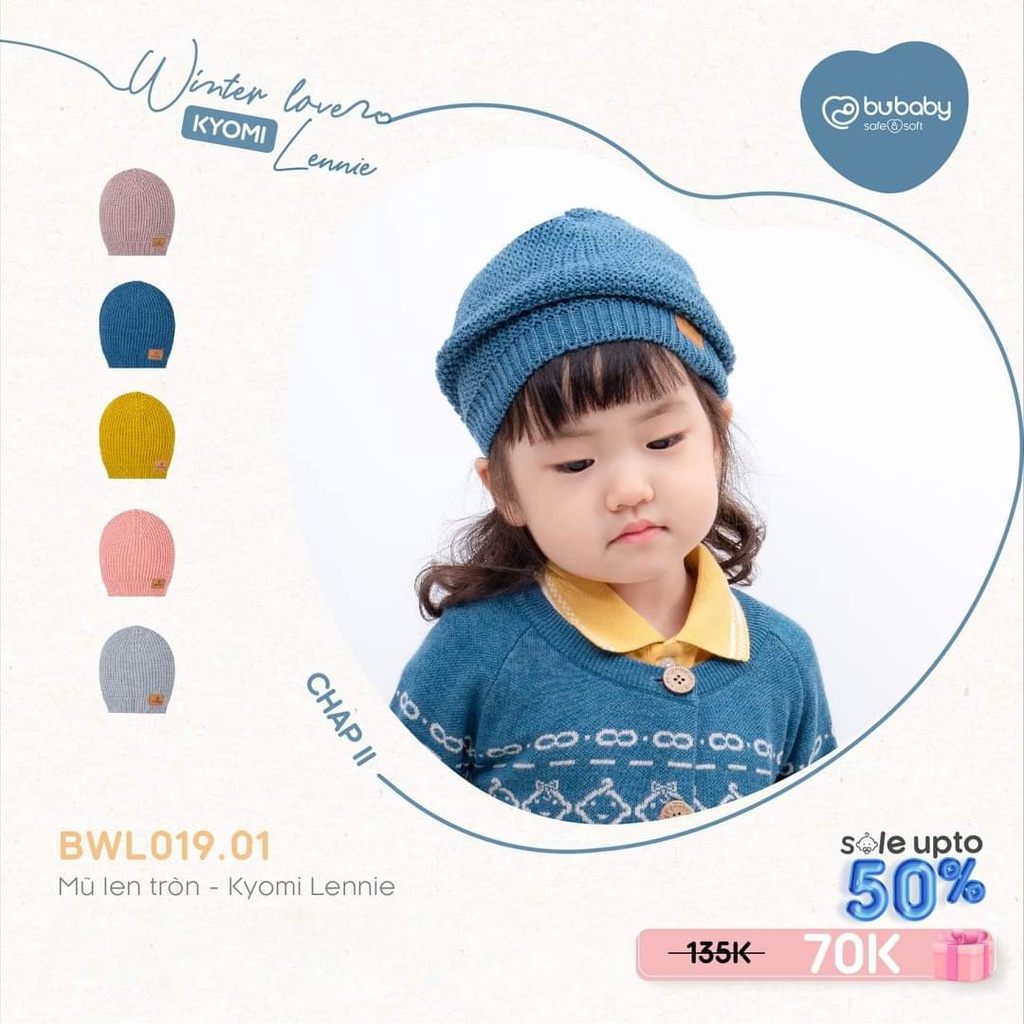 [CHÍNH HÃNG] Mũ len tròn trẻ em Kyomi Lennie BWL019.01 Bu