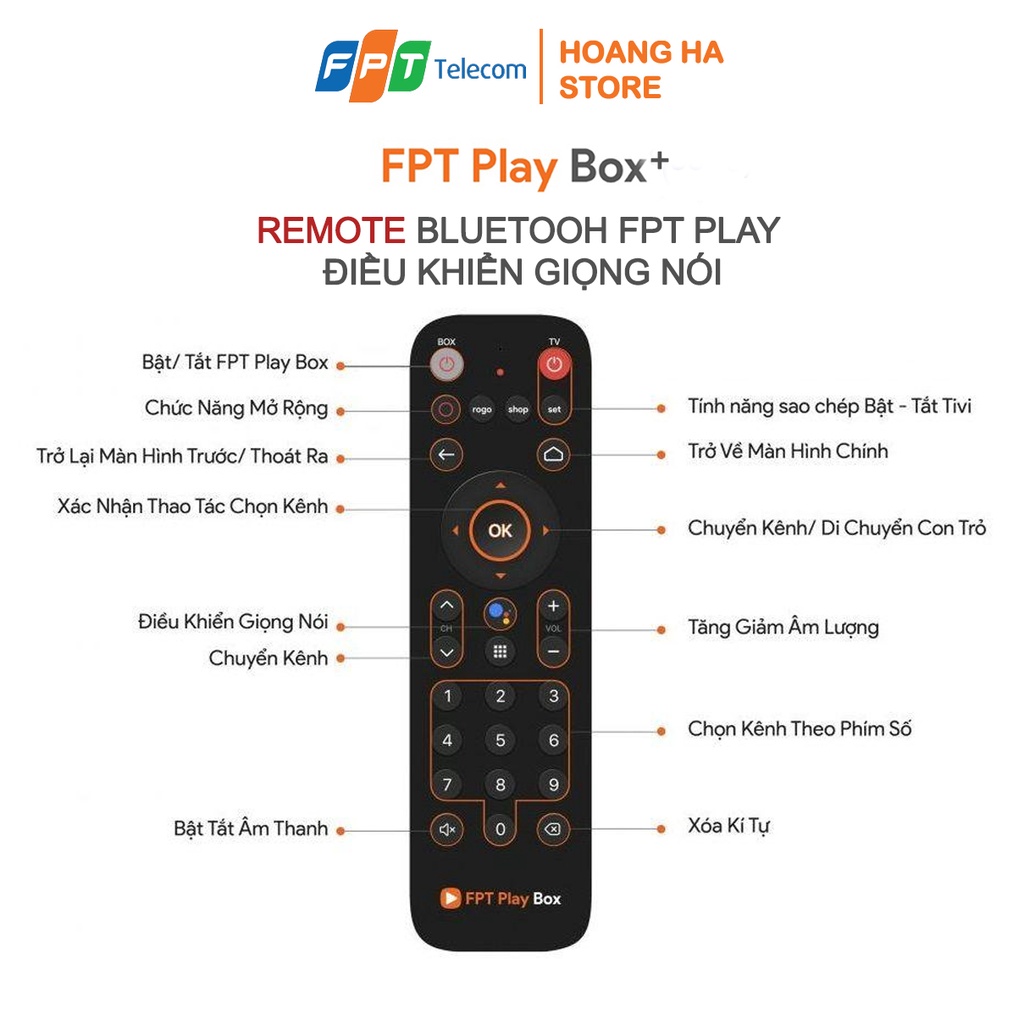 Remote FPT Play Box Có Tính Năng Điều Khiển Giọng Nói - Kết Nối Bluetooth - Google Assistant - Phân phối chính hãng FPT | BigBuy360 - bigbuy360.vn
