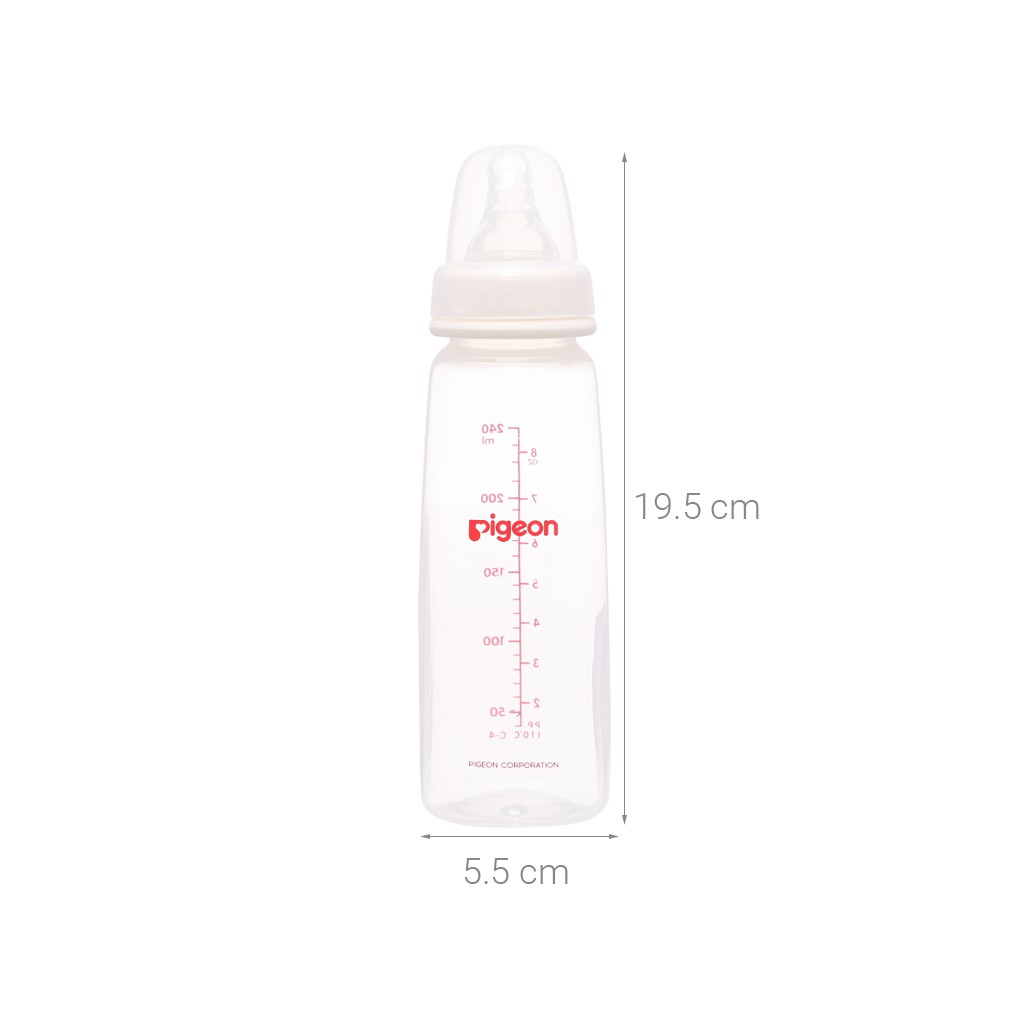 Bình sữa cổ hẹp PP vuông Pigeon 240ml