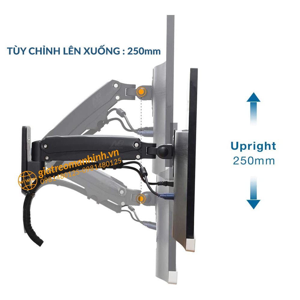 Giá Treo Màn Hình NB-F425 Tương Thích Màn 24 - 35 Inch / Lắp Đặt Treo Tường Tùy Chỉnh Đa Năng - Xoay Màn 360 Độ