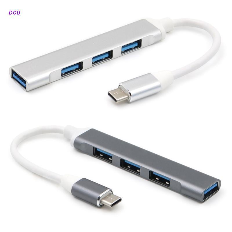 Hub Chia 4 Cổng Usb Type C Sang 3x Usb 2.0 + Usb 3.0 Bằng Kim Loại Thông Dụng Cho Laptop / Pc / Điện Thoại Di Động