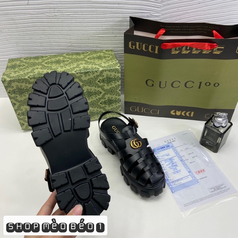 Sandal giọ gc tag đồng gót vuông fullbox