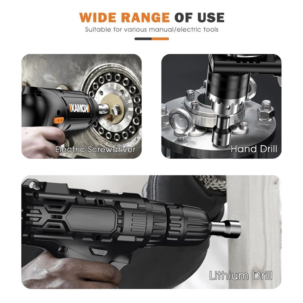 Bộ phụ kiện 14 cây vặn ốc luc giác dài 7 cm thép công nghiệp có nam châm đầu khẩu 1/4 phù hợp nhiều loại máy vặn ốc cle