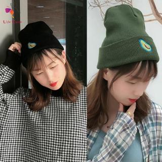 Mũ len thêu hình trái bơ phong cách hip hop Hàn Quốc cho nữ