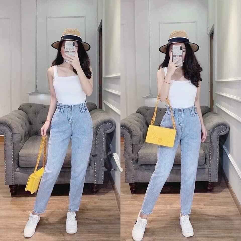 [ Mã FAMAYWA giảm 10K đơn 50K] Quần jeans nữ baggy lưng chun chất đẹp đủ size