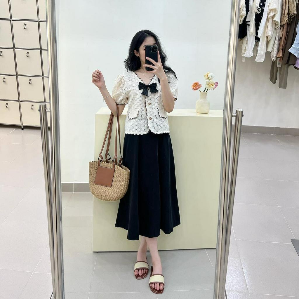 Chân váy xòe cạp chun sau 8815, Chân váy nữ dáng midi