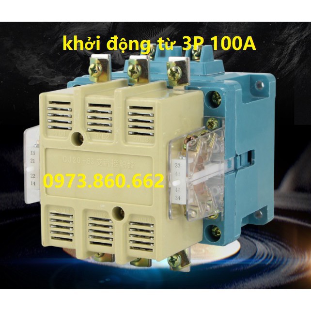 Khởi động từ 3 pha công suất lớn CJ20 1- 100A cuộn hút 220V -TBĐ