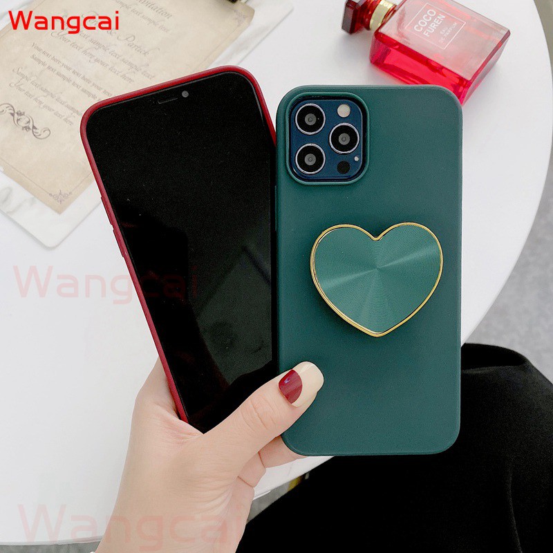 Samsung Galaxy Note 20 Ultra 10 10+ Plus 9 8 Phone Case Love Loving Heart Holder Stand Finger Ring Simple Cute Silicone Soft TPU Casing Case Cover