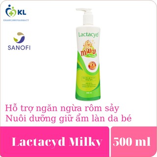 Sữa Tắm Gội Trẻ Em Lactacyd Milky 500ml-Hỗ trợ ngăn ngừa rôm sảy hàng ngày cho bé