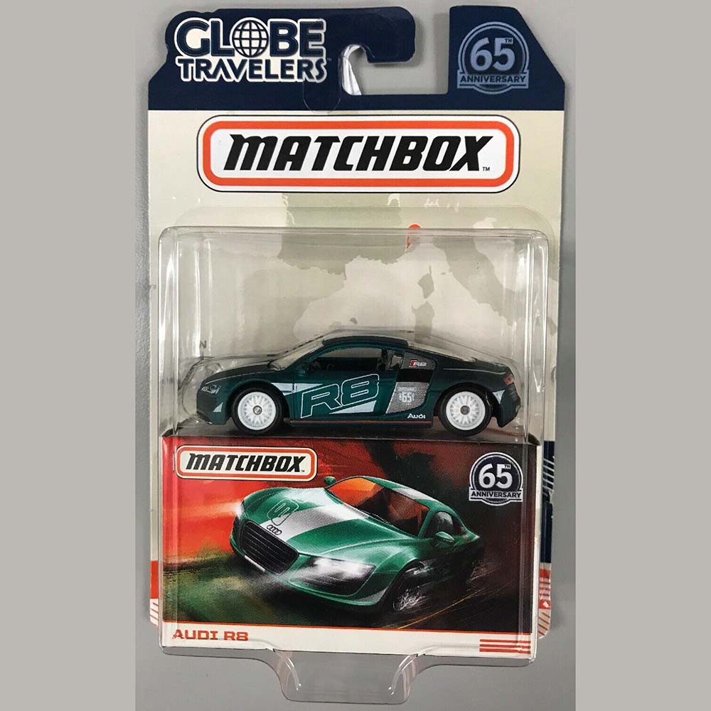 Xe mô hình 1/64 bánh cao su Matchbox 65th Anniversary Globe Travelers Audi R8