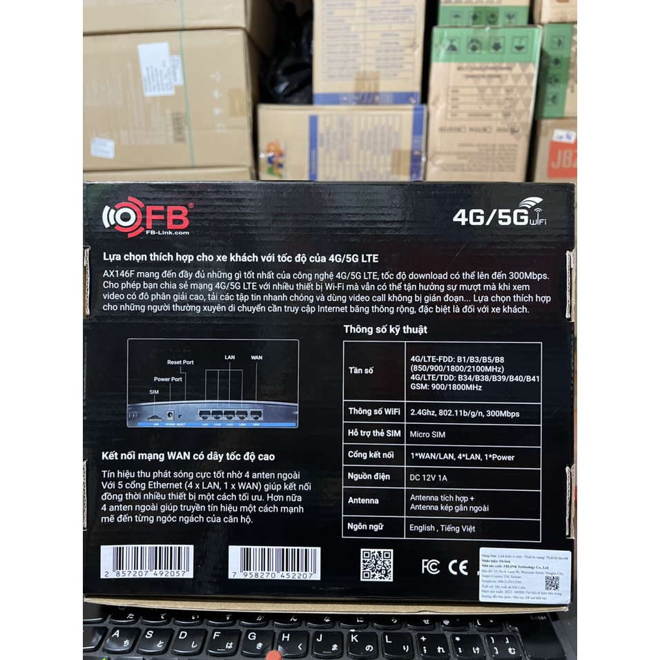 Router Router Wifi 4G LTE FB-Link AX146F (32 USER - 4 Anten - Chuyên dùng xe khách ) 300Mbps