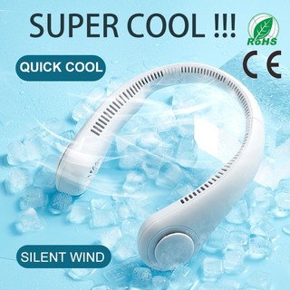 Quạt mini đeo cổ không cánh - Biên độ thổi rộng 360 độ, quạt tính điện kết cấu dẫn gió dốc nghiêng tạo cảm giác mát mẻ