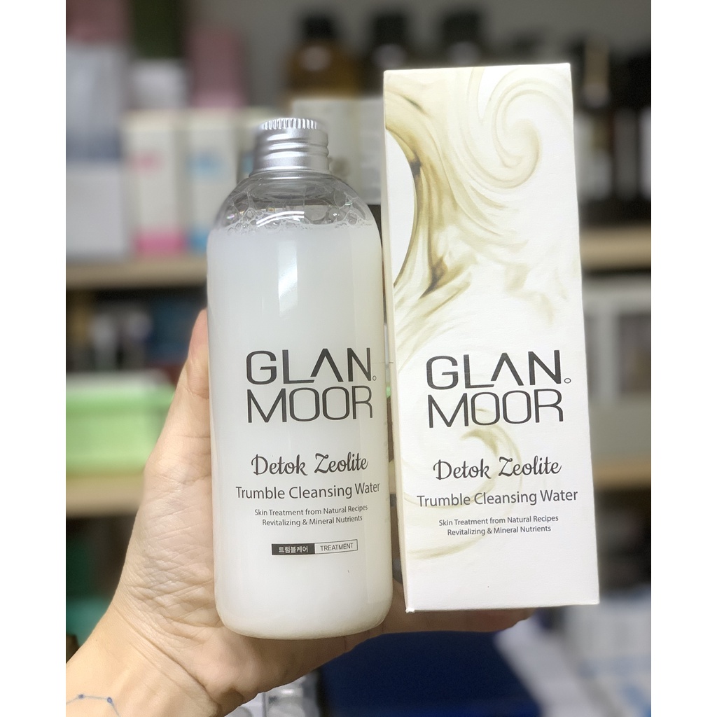 Nước tẩy trang đất sét thải độc tố GLAN MOOR Detok Zeolite Trumble Cleasing Water 300ml cho da mụn