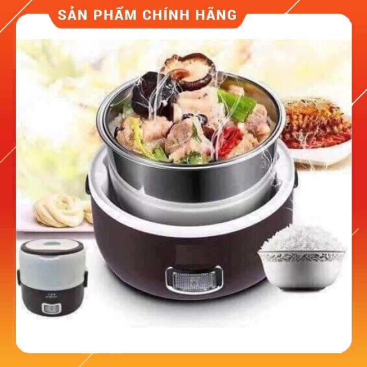 Hộp cơm văn phòng cắm điện đa năng tiện dụng dung tích lớn | Hộp đựng cơm 3 tầng inox cao cấp