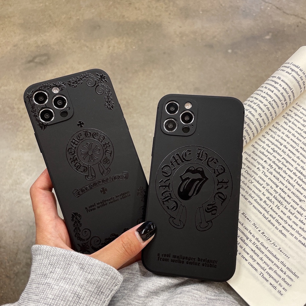 Ốp Lưng Iphone Cạnh Vuông C.Hro.me H.earts,  BVC ,BVC Iphone5/5s/6/6plus/6s/6splus/7/7plus/8/8plus/x/xr/xs/11/12/pro/