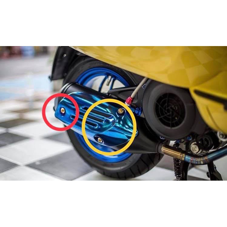 [3 ốc+LĐ ốp pô Vespa ] Ốc titan gr5 5li15 dù to Kèm lông đền bắt ốp pô Vespa Sprint , Piago , Lberty , Super