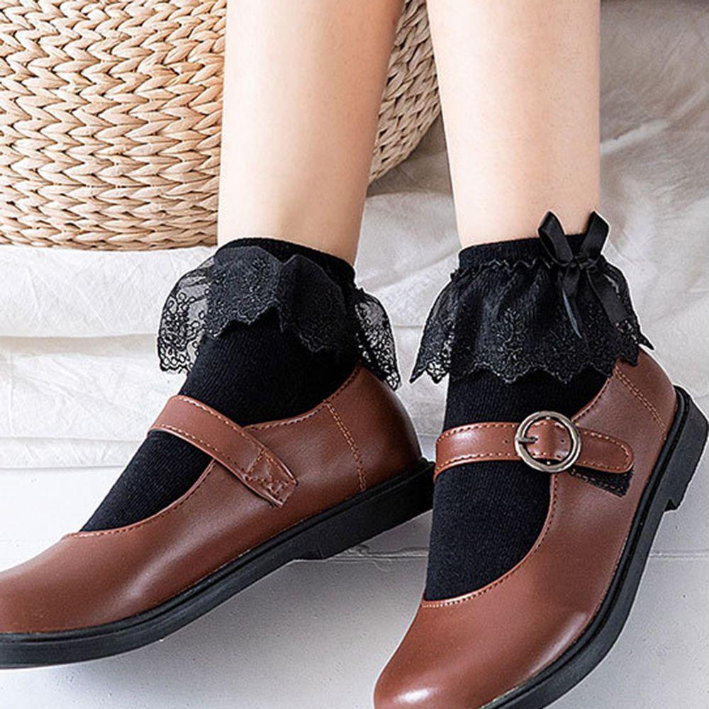 Vớ Cổ Thấp Phối Ren Và Nơ Thoáng Khí Thời Trang Cho Nữ