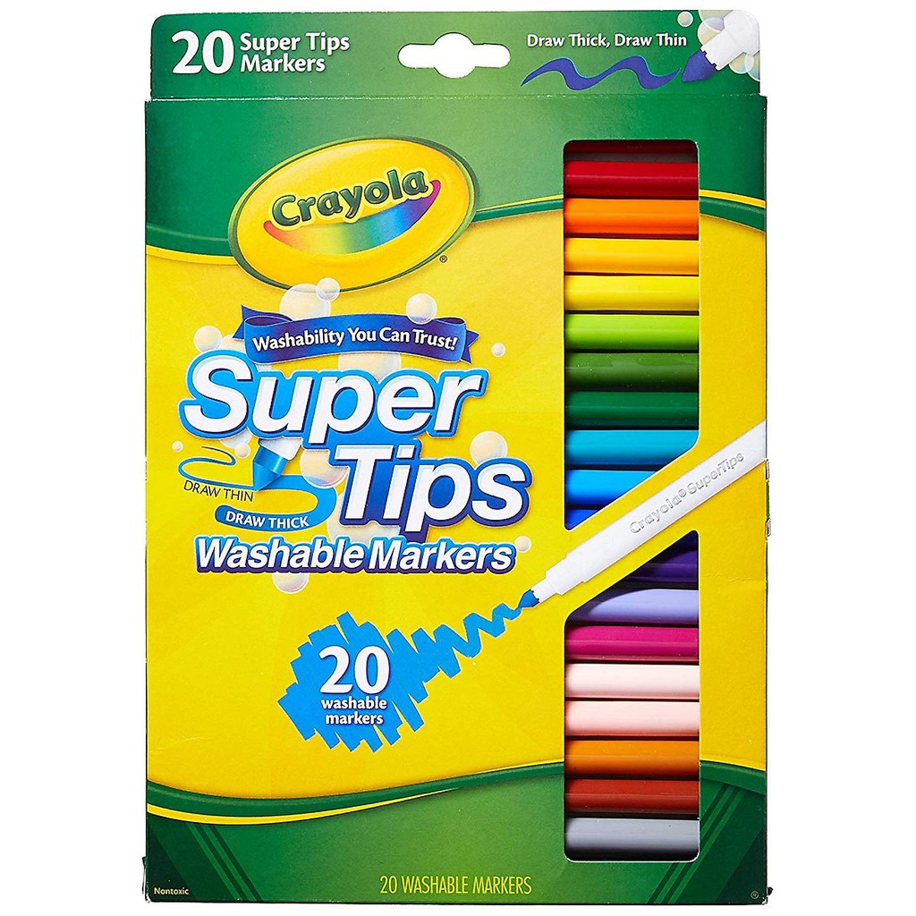 BÚT LÔNG TÔ MÀU NÉT MẢNH &amp; DÀY CRAYOLA 20 CÂY