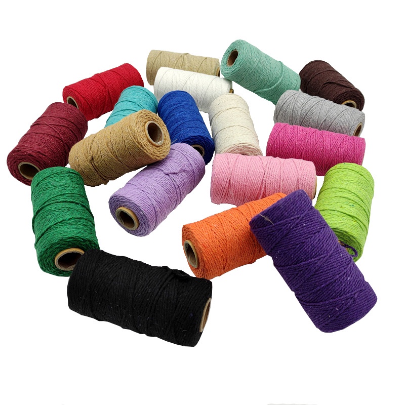 Cuộn Dây Thừng Cotton 2mm 100M Dùng Làm Đồ Thủ Công Đa Năng
