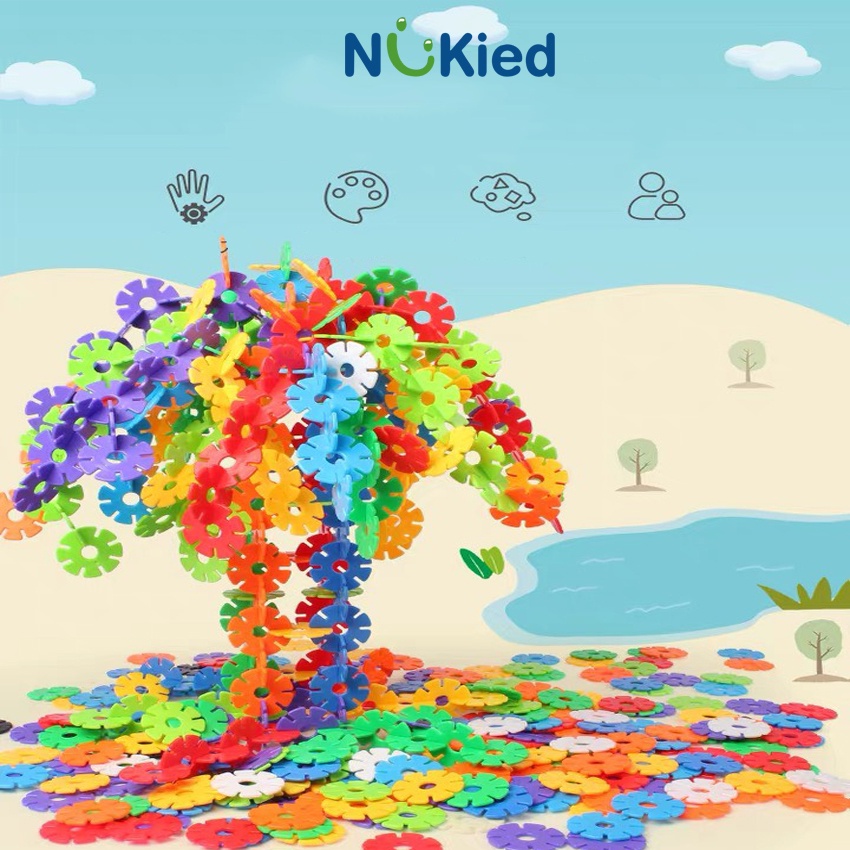 Đồ Chơi Cho Bé Lắp Ghép Xếp Hình Bông Tuyết Nhiều Màu Sắc _Sách Hướng Dẫn_ Đồ Chơi Thông Minh