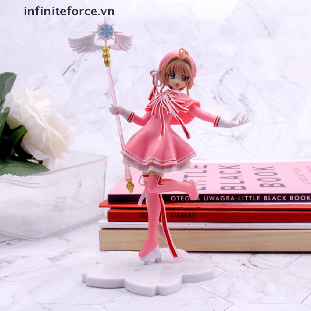 Mô Hình Nhân Vật Anime Thủ Lĩnh Thẻ Bài SAKURA Màu Hồng Dễ Thương Dùng Trang Trí Bánh Kem