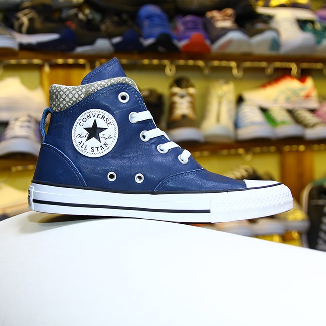 Giày Converse navy cao cổ da xanh CCDX06