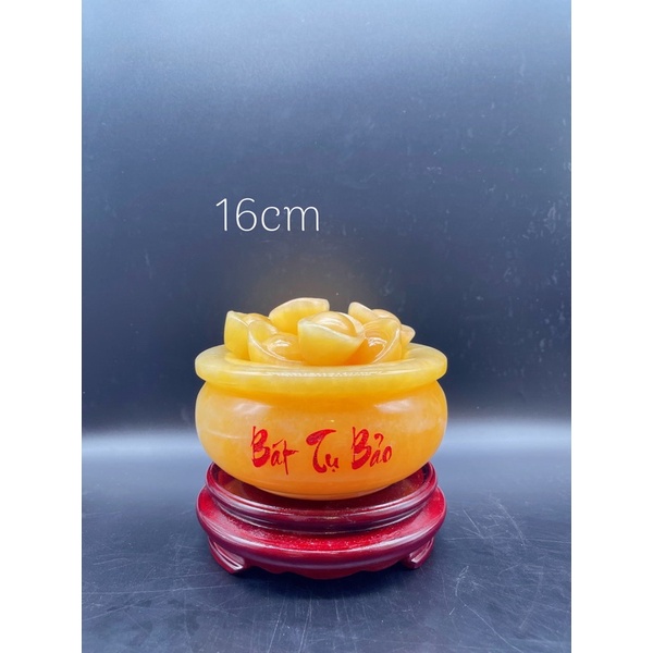 Bát Tụ Bảo Đá Ngọc Hoàng Long Hàng Việt Phong Thuỷ+ Kèm Đế Gỗ
