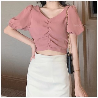 [ĐỒNG GIÁ 99K] Áo Croptop Kiểu Rút Trước Ngực