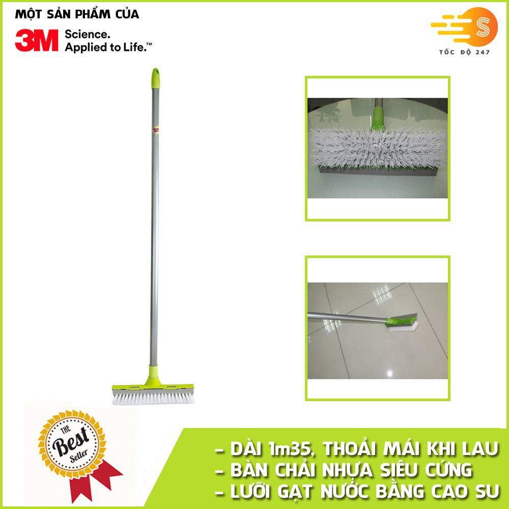 Bộ 2 món lau nhà cao cấp gồm bộ lau nhà 360 nhỏ gọn và cây lau sàn gạt nước 2in1 thông minh Scotch-Brite CB-LN1