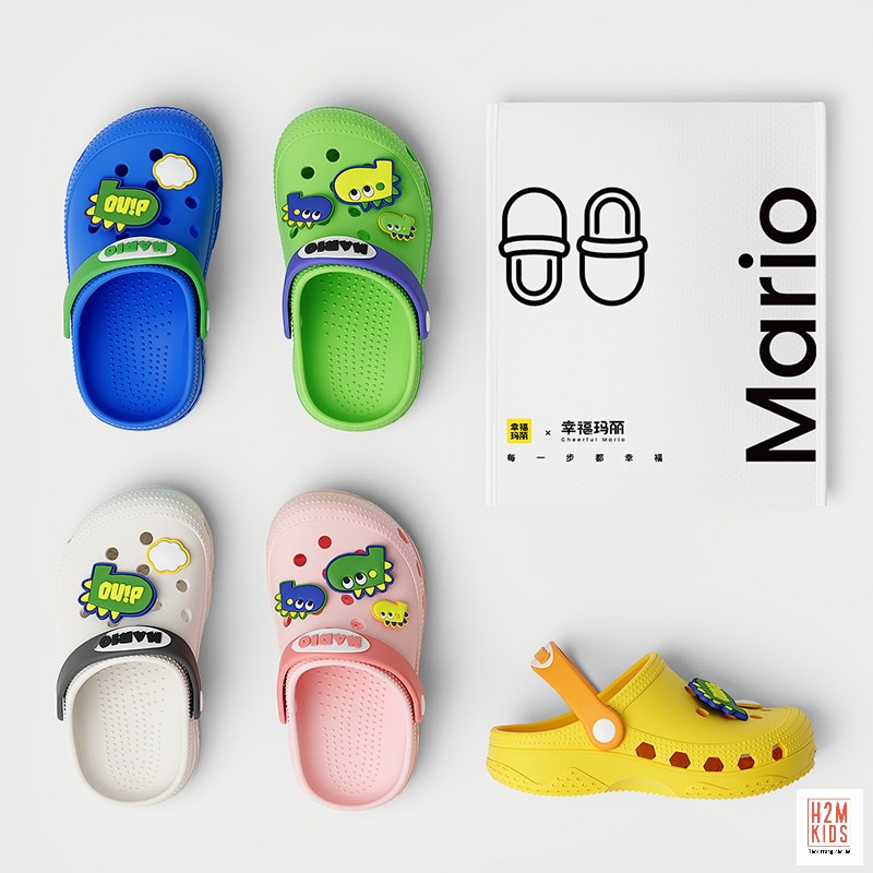 Dép cho bé Cheerful Mario JY-6608, sục cross cho bé trai bé gái siêu nhẹ chống trơn trượt chính hãng