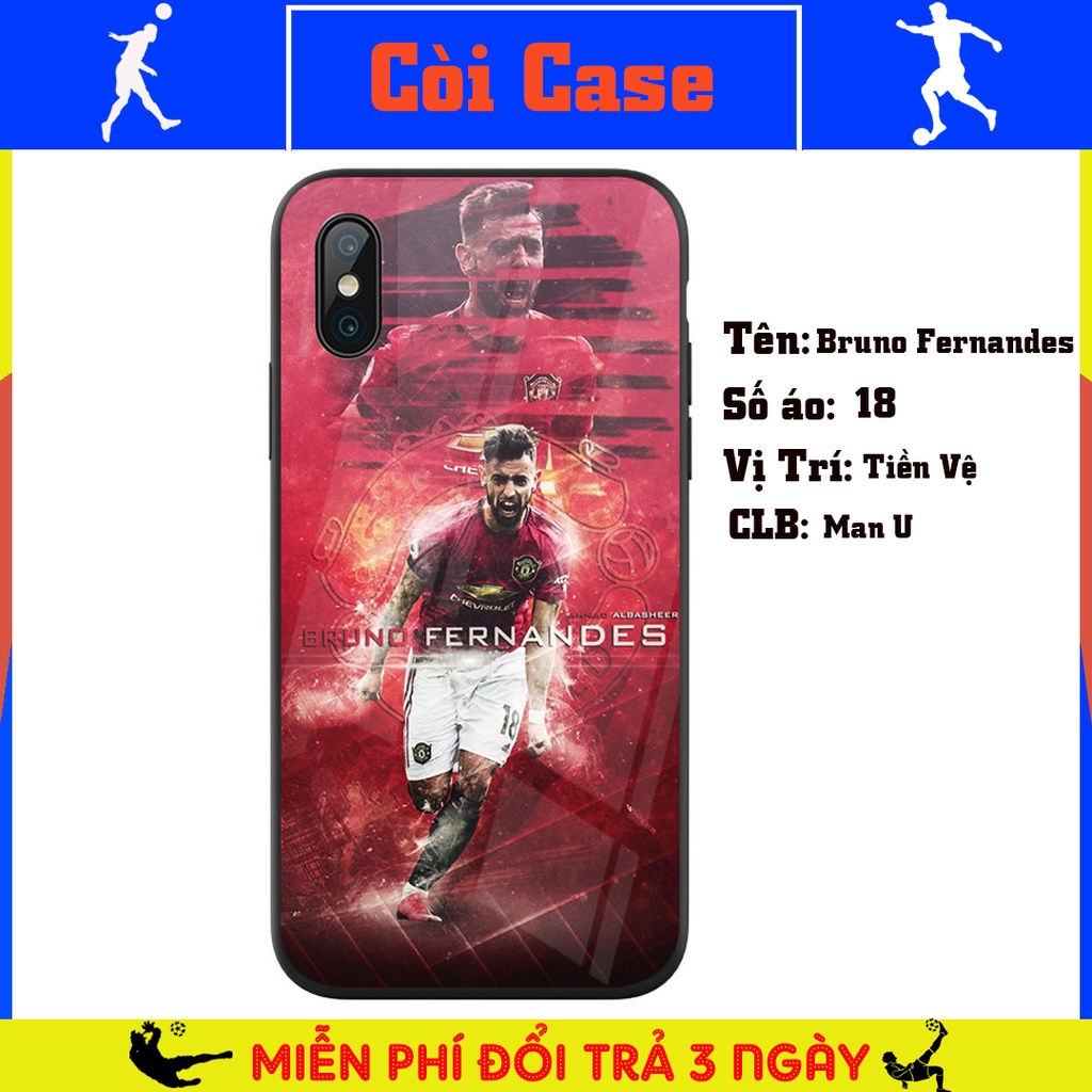Ốp Lưng Iphone Chất Liệu Kính Cường Lực Bóng In Hình Bruno Fernandes - Manchester United ( Lỗi 1 Đổi 1 Trong 3 Ngày)