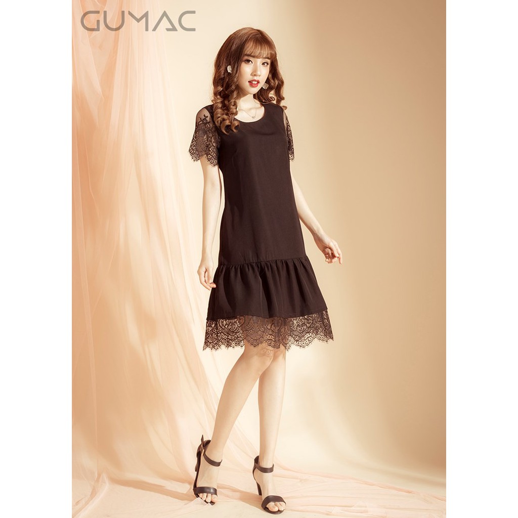 Đầm suông phối ren GUMAC MS03906