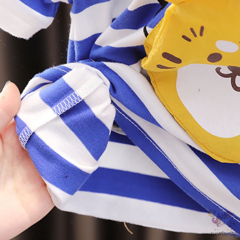 Set Áo Thun Tay Ngắn Sọc Ngang &amp; Quần Short Denim Thời Trang Cho Bé Trai