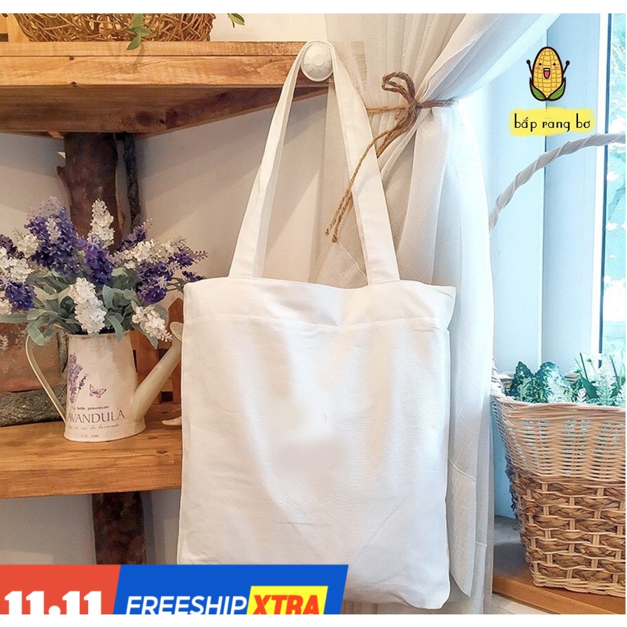 [GIÁ HUỶ DIỆT] Túi tote trơn vải bố đựng đồ canvas phong cách Hàn Quốc, tote thời trang đeo chéo,vải canvas loại tốt