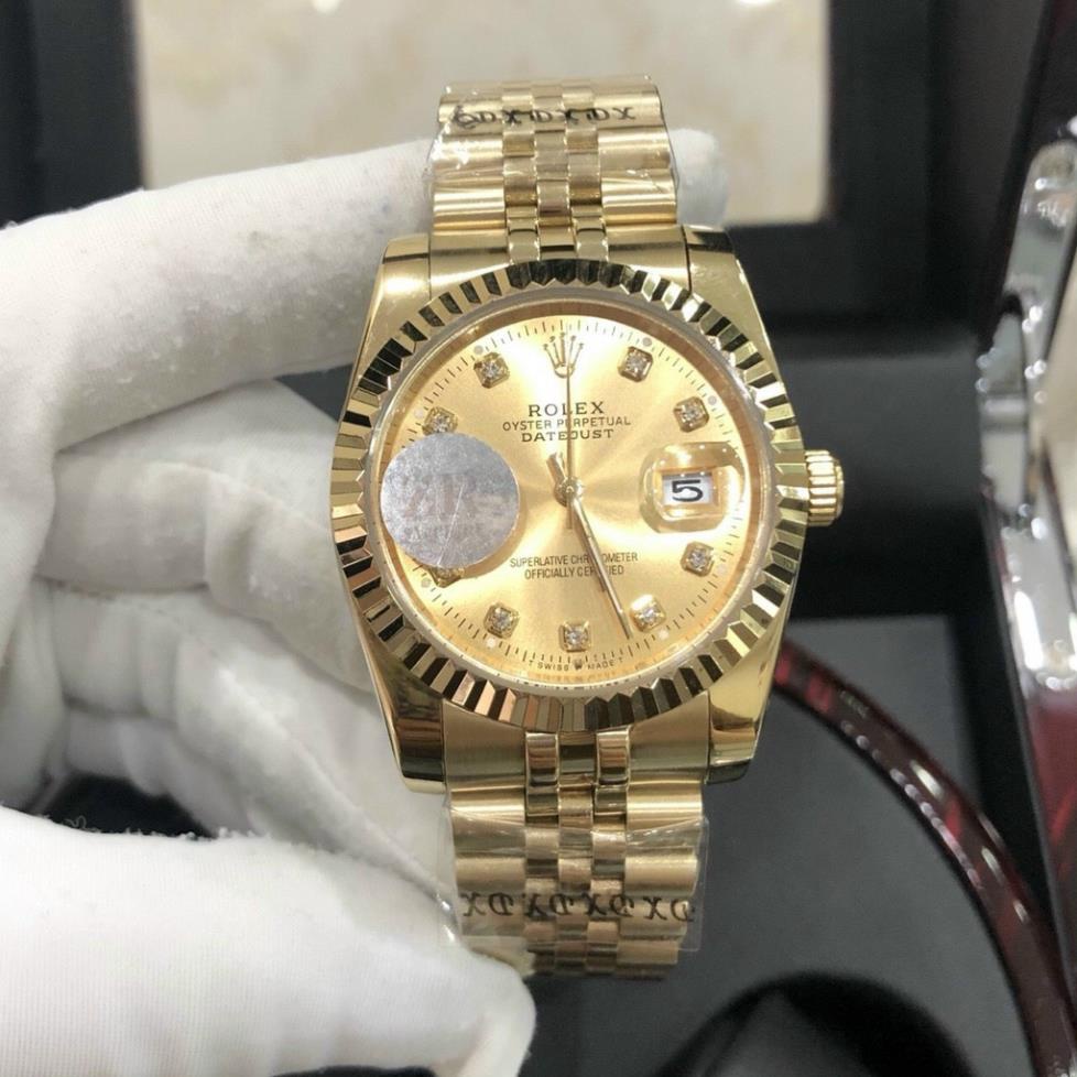Đồng Hồ Nam RoLex Sapphire R022 Mặt vàng chống nước, Chống xước tuyệt đối