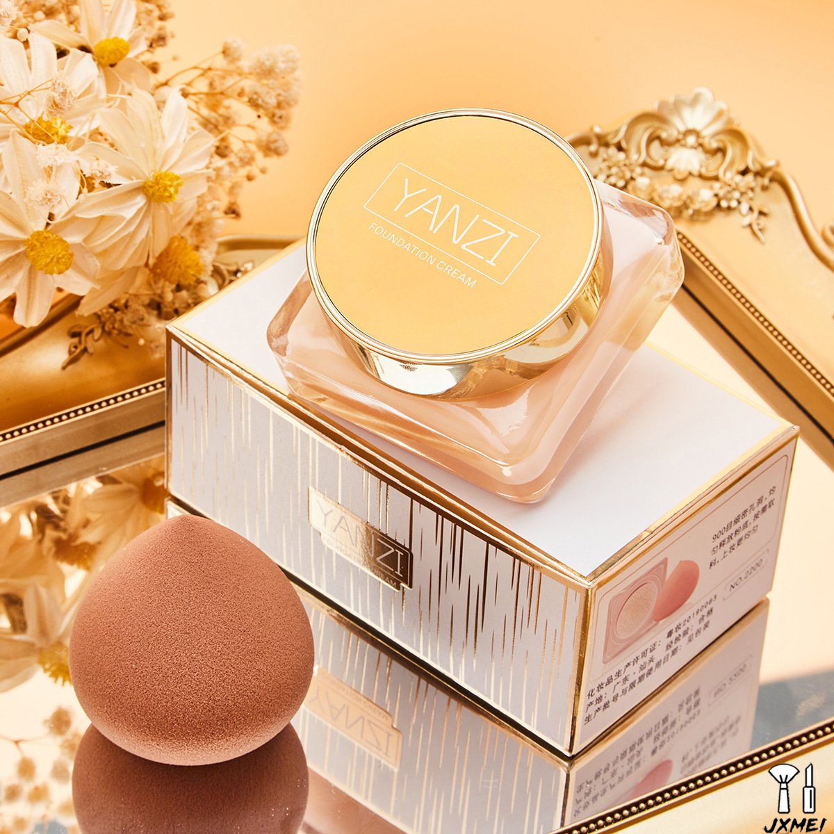 Yanz 900 Mesh Foundation Cream Brighten Skin Tone Moisturizing Concealer Liquid Foundation Beauty Egg BB Cream