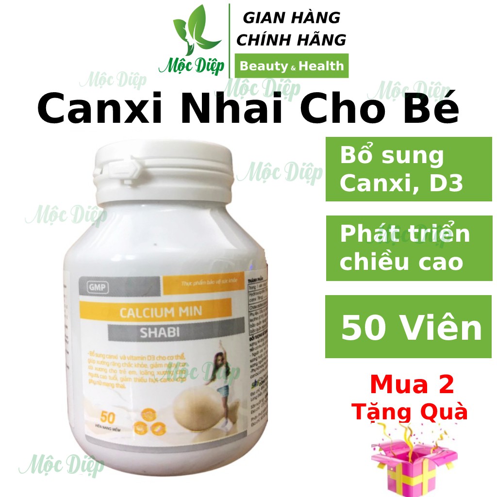 Canxi D3 cho bé dạng nhai phát triển chiều cao Calcium Min Shabi bổ sung canxi d3 giúp xương chắc khỏe - Mộc Diệp