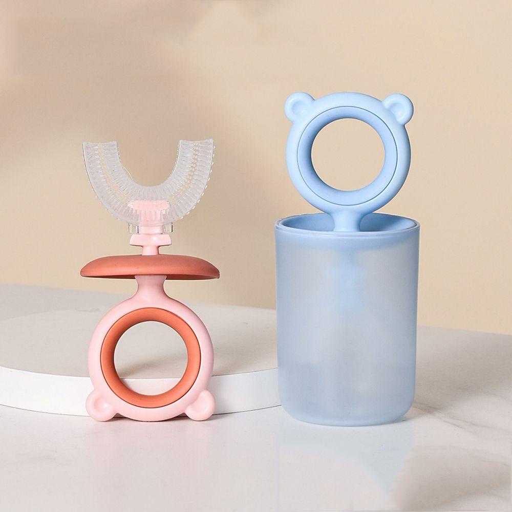 Bàn Chải Đánh Răng Mềm Mại Hình Chữ U Xoay 360 Độ An Toàn Dành Cho Trẻ