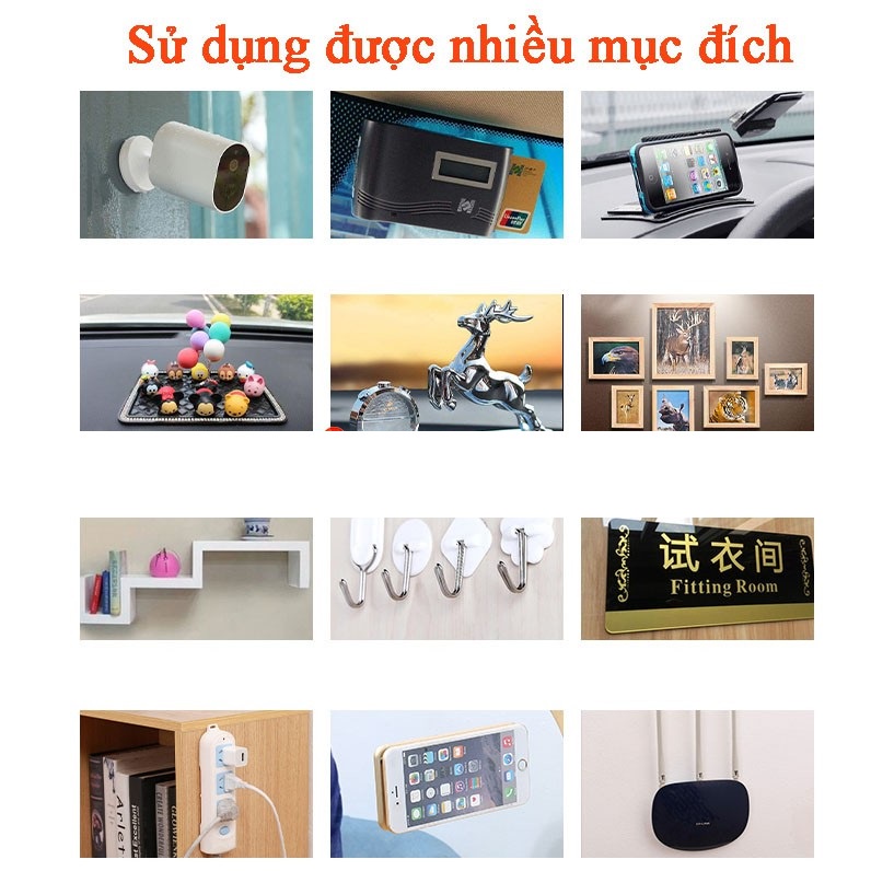 Miếng dán tường 2 mặt keo trong siêu chắc dự phòng cho kệ remote , kệ xà bông, dán đa năng