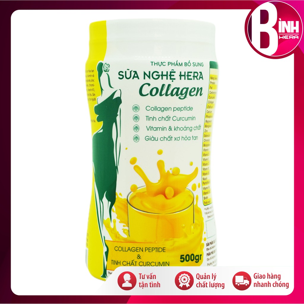 [HÀNG CHÍNH HÃNG] Sữa nghệ Hera Collagen 500g - Hera Milk - Đẹp da, hết đau dạ dày - sữa nghệ hera - Giá tốt