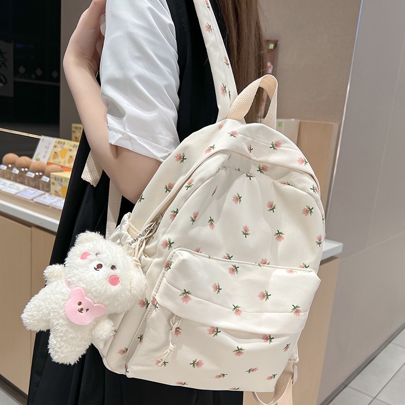 Balo JASMIN NOIR vải canvas họa tiết hoa thời trang cho nữ