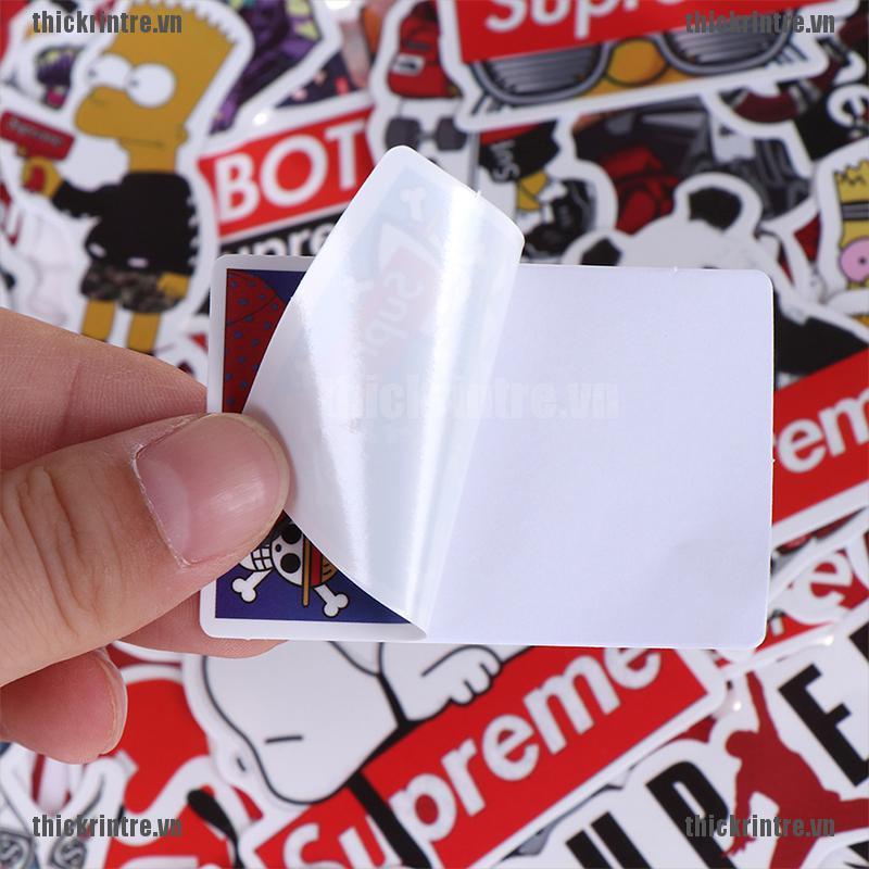 Bộ 50 Miếng Dán Trang Trí Xe Hơi / Ván Trượt / guitar / laptop Họa Tiết graffiti Bằng PVC