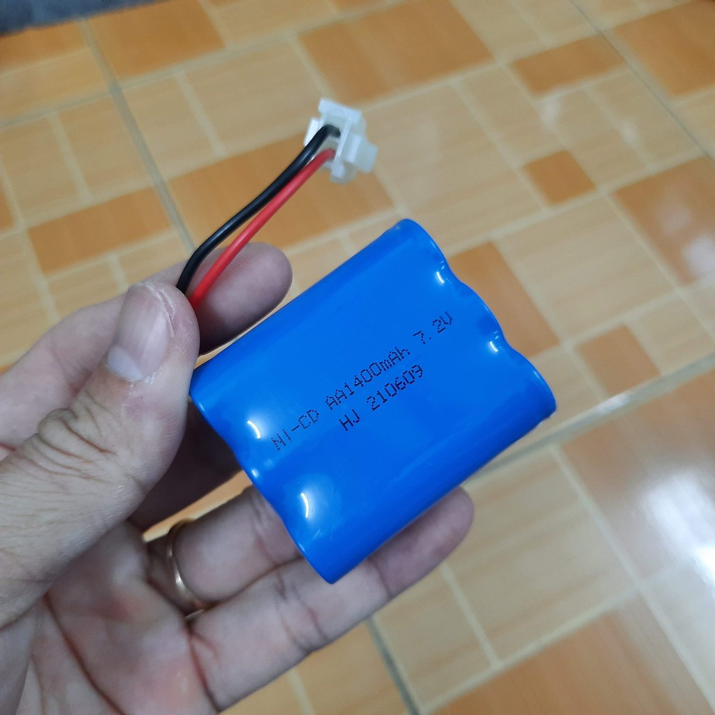 Pin sạc 14500 7.2v 1400mah ghép 2 hàng cho xe mô hình điều khiển jack nối 5559 2P