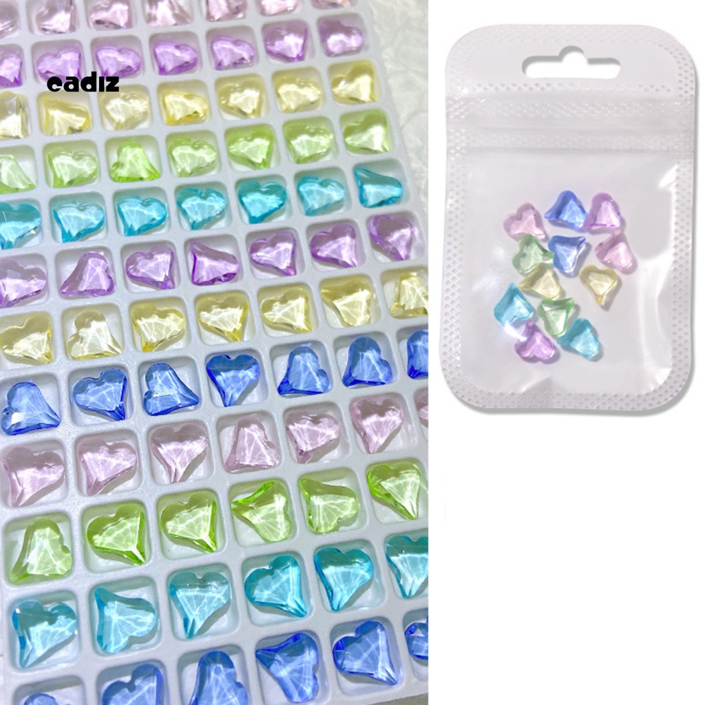 Phụ Kiện Đá Tự Trang Trí Móng Tay Hình Trái Tim 3D Nhiều Màu Sắc