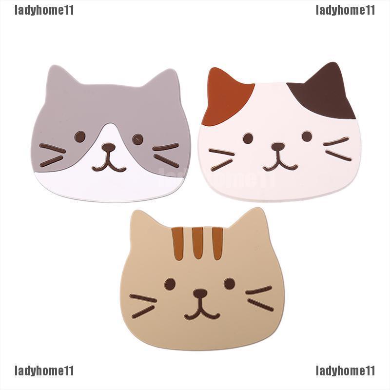 Tấm Lót Bàn Ăn Cách Nhiệt Chống Thấm Nước Hình Mèo Dễ Thương 11}