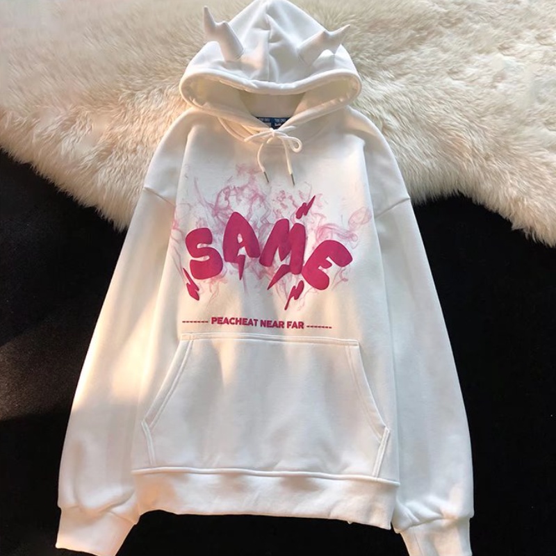 Áo hoodie ấm áp form rộng phong cách Hàn Quốc trẻ trung